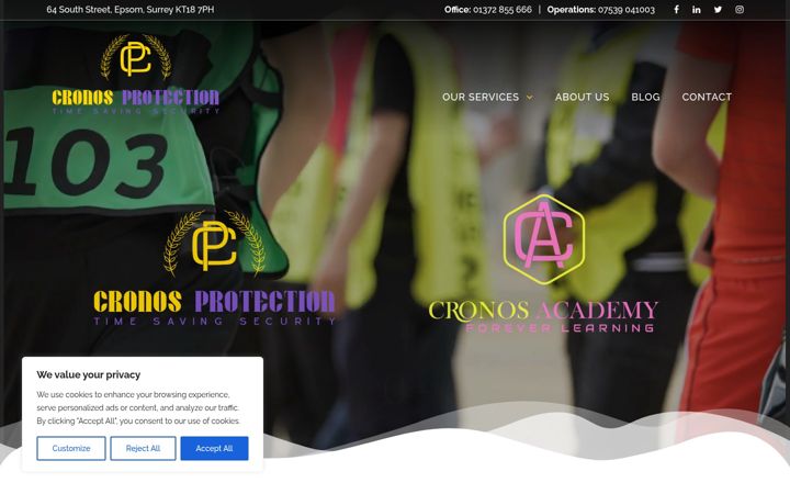 Screenshot ta' cronosprotection.co.uk