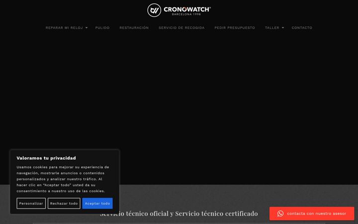 Screenshot of cronowatch.es