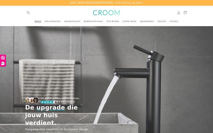 Screenshot of croom-sanitair.nl