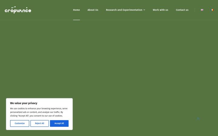 Screenshot of cropvance.ro