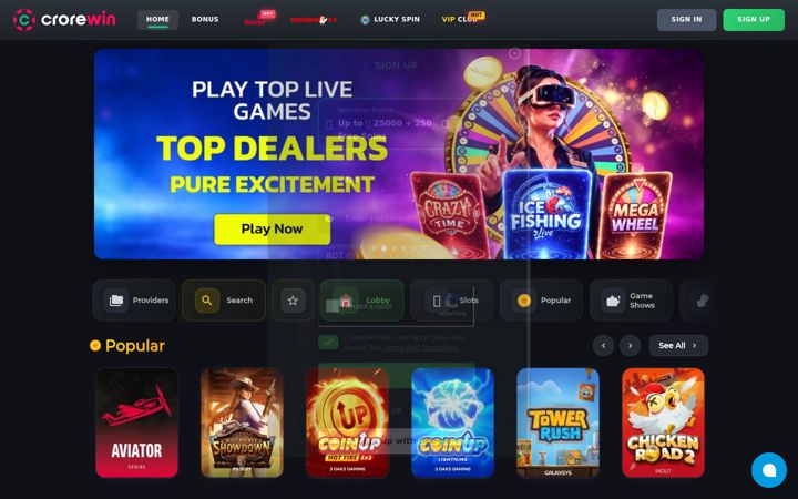 Screenshot of crorewin.com