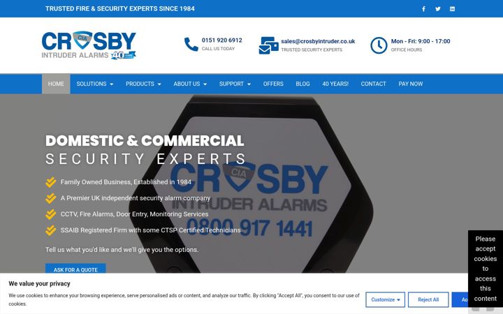 Screenshot of crosbyintruder.co.uk