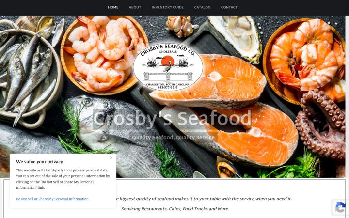 Screenshot of crosbysseafood.com