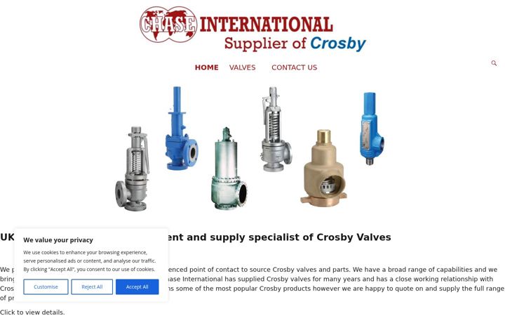 Screenshot of crosbyvalves.co.uk