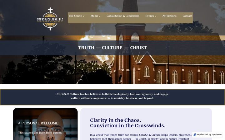Snímek obrazovky crossandculture.org