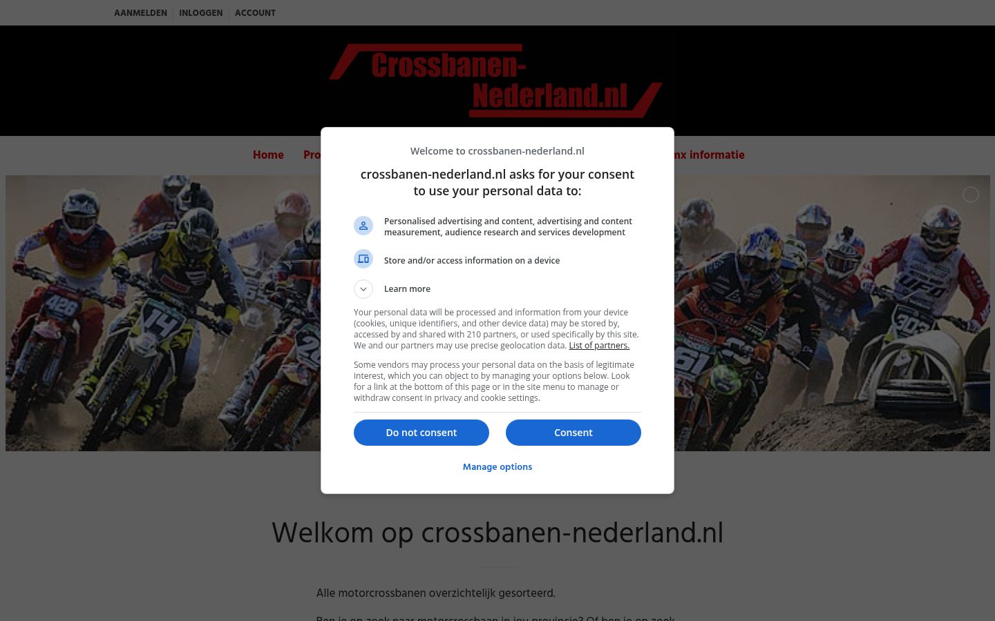 Ekraanipilt nõusolekubännerist, mida näidati enne mis tahes suhtlust