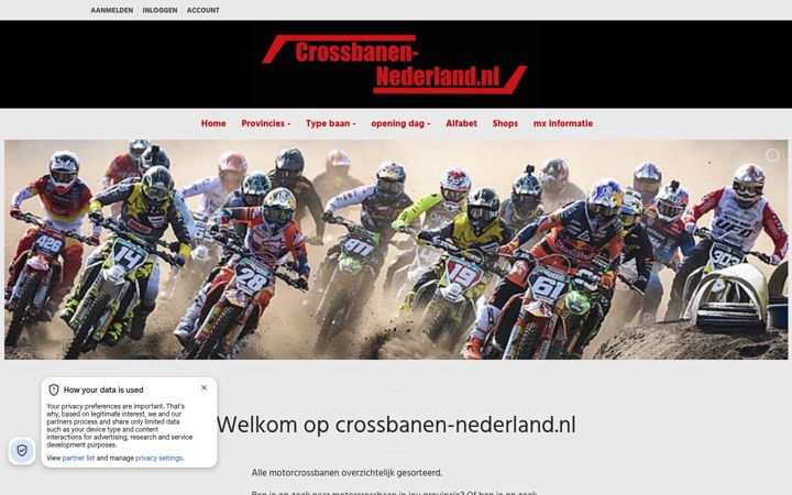 Screenshot ta' crossbanen-nederland.nl