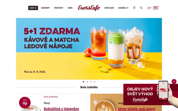 Snimka zaslona za crosscafe.cz