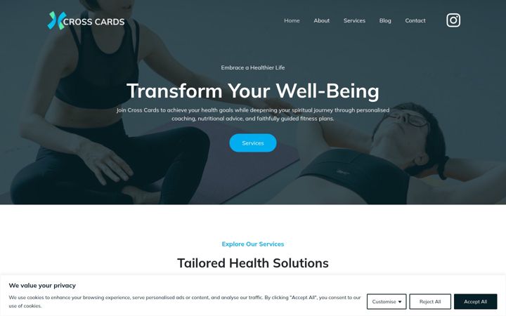 Екранна снимка на crosscards.co.uk