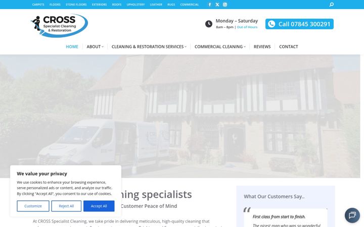 Екранна снимка на crosscleaningspecialist.co.uk