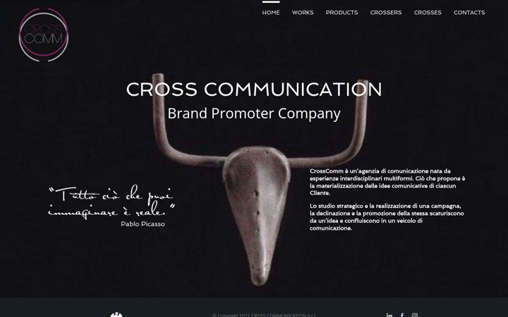 Kuvakaappaus sivustosta crosscommunication.it
