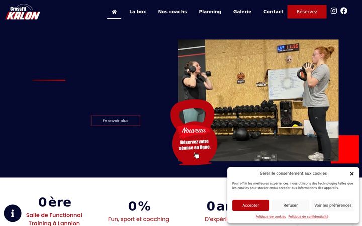 Ekrānuzņēmums no crossfit-kalon.fr