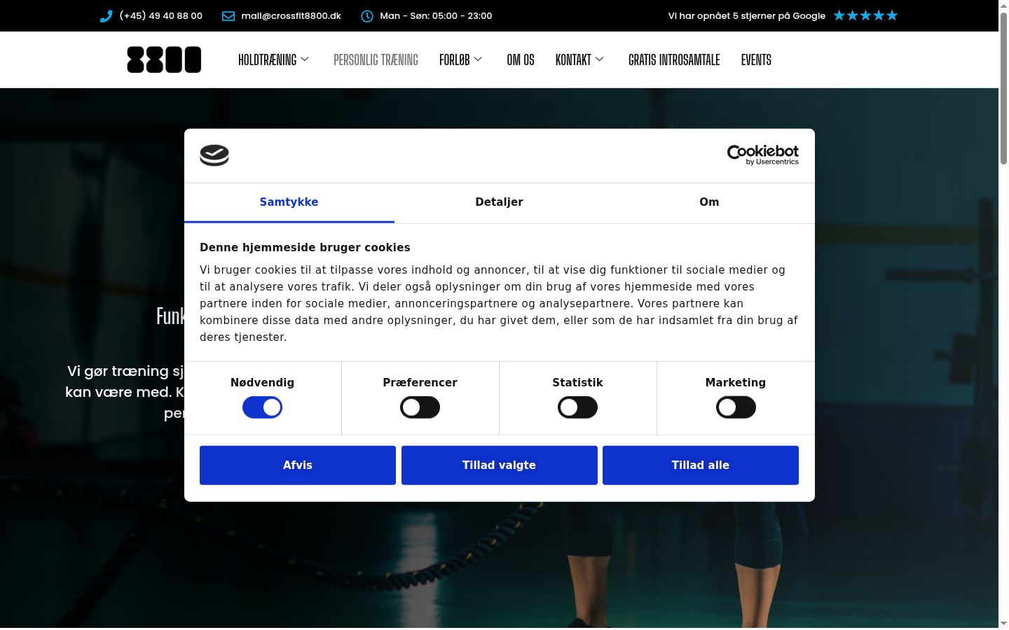 Screenshot tal-banner tal-kunsens muri qabel kwalunkwe interazzjoni