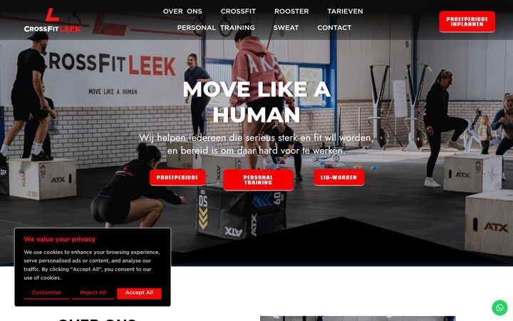 Screenshot ta' crossfitleek.nl