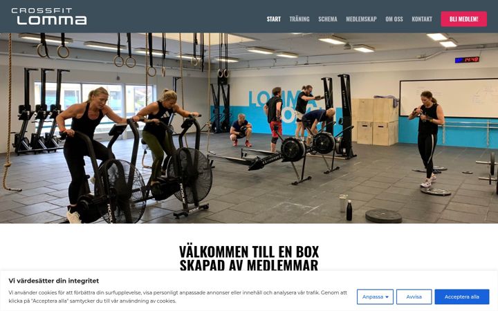 Screenshot of crossfitlomma.se