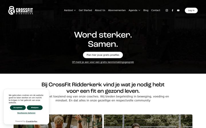 Screenshot of crossfitridderkerk.nl