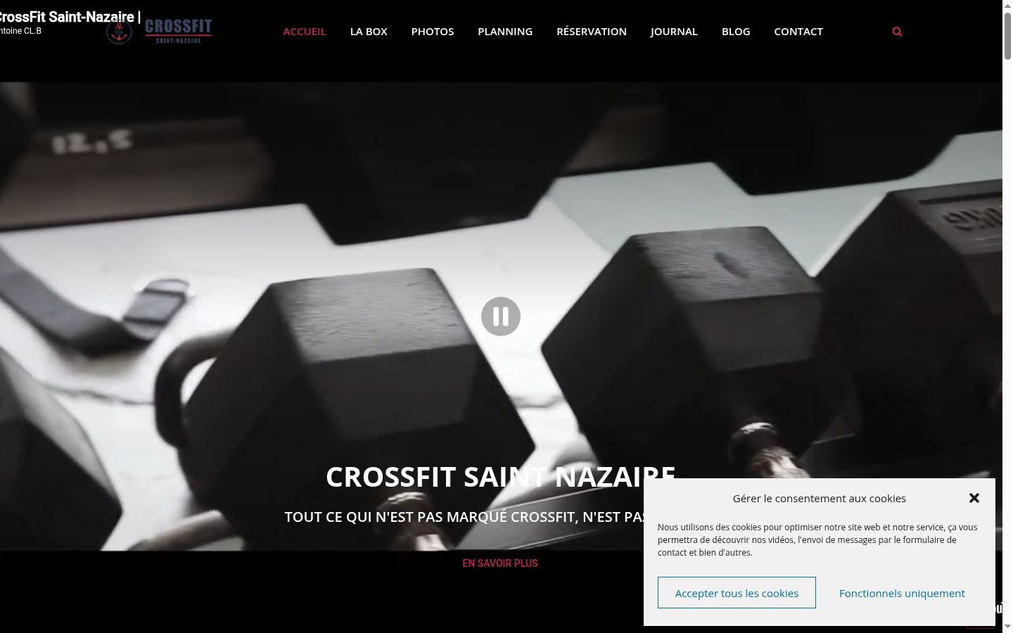 Capture d'écran de la bannière de consentement affichée avant toute interaction