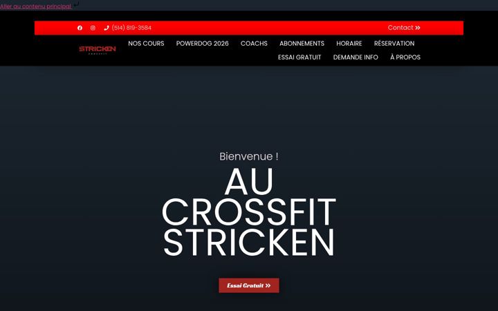 Screenshot of crossfitstricken.com