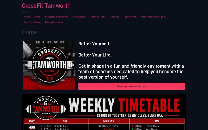 Екранна снимка на crossfittamworth.co.uk