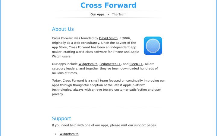 Screenshot stránky crossforward.com