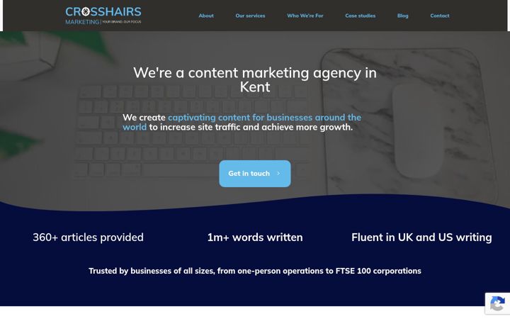 Екранна снимка на crosshairsmarketing.co.uk