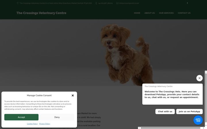 Screenshot of crossingsvets.co.uk