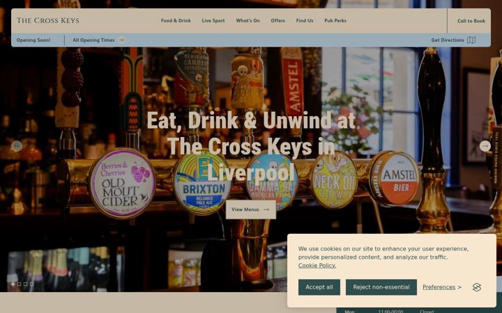 Screenshot of crosskeysliverpool.co.uk