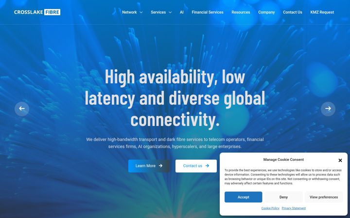 Screenshot of crosslakefibre.ca