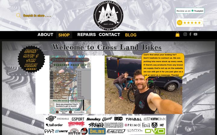 Screenshot of crosslandbikes.com