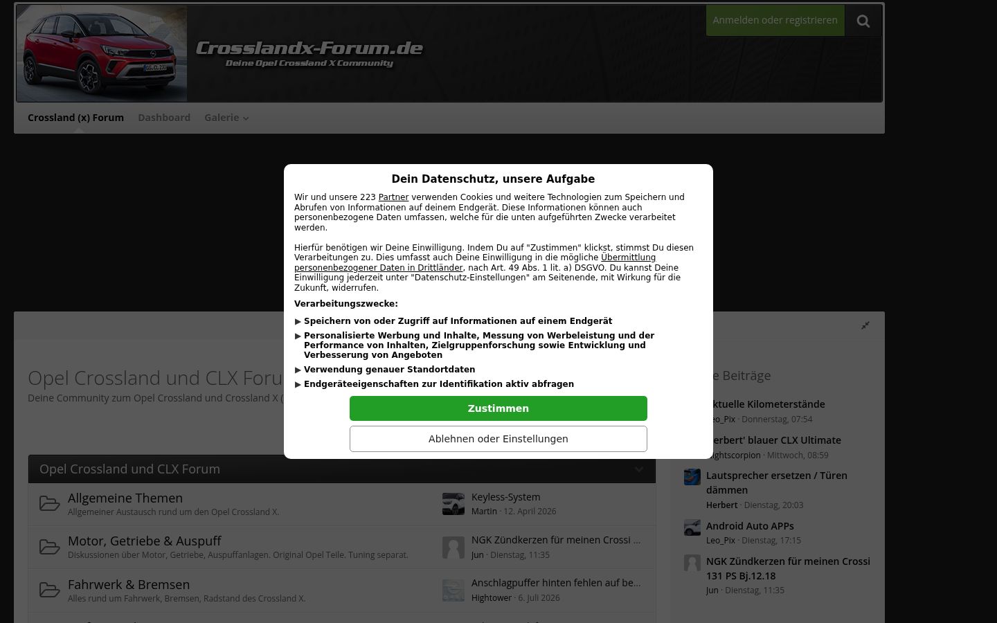 Zrzut ekranu banera zgody wyświetlanego przed jakąkolwiek interakcją