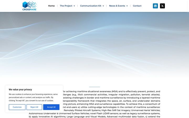 Screenshot of crossmare-project.eu