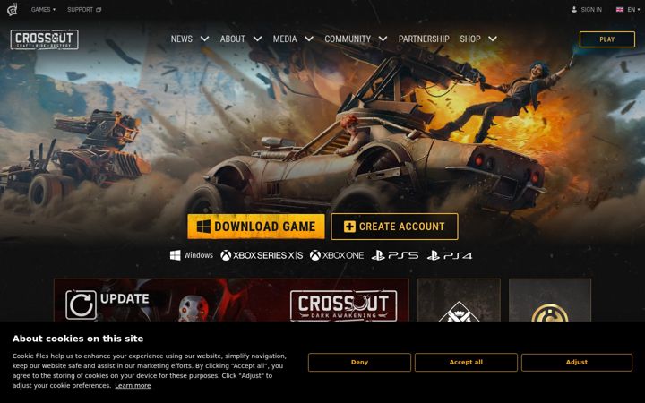 Screenshot of crossout.net