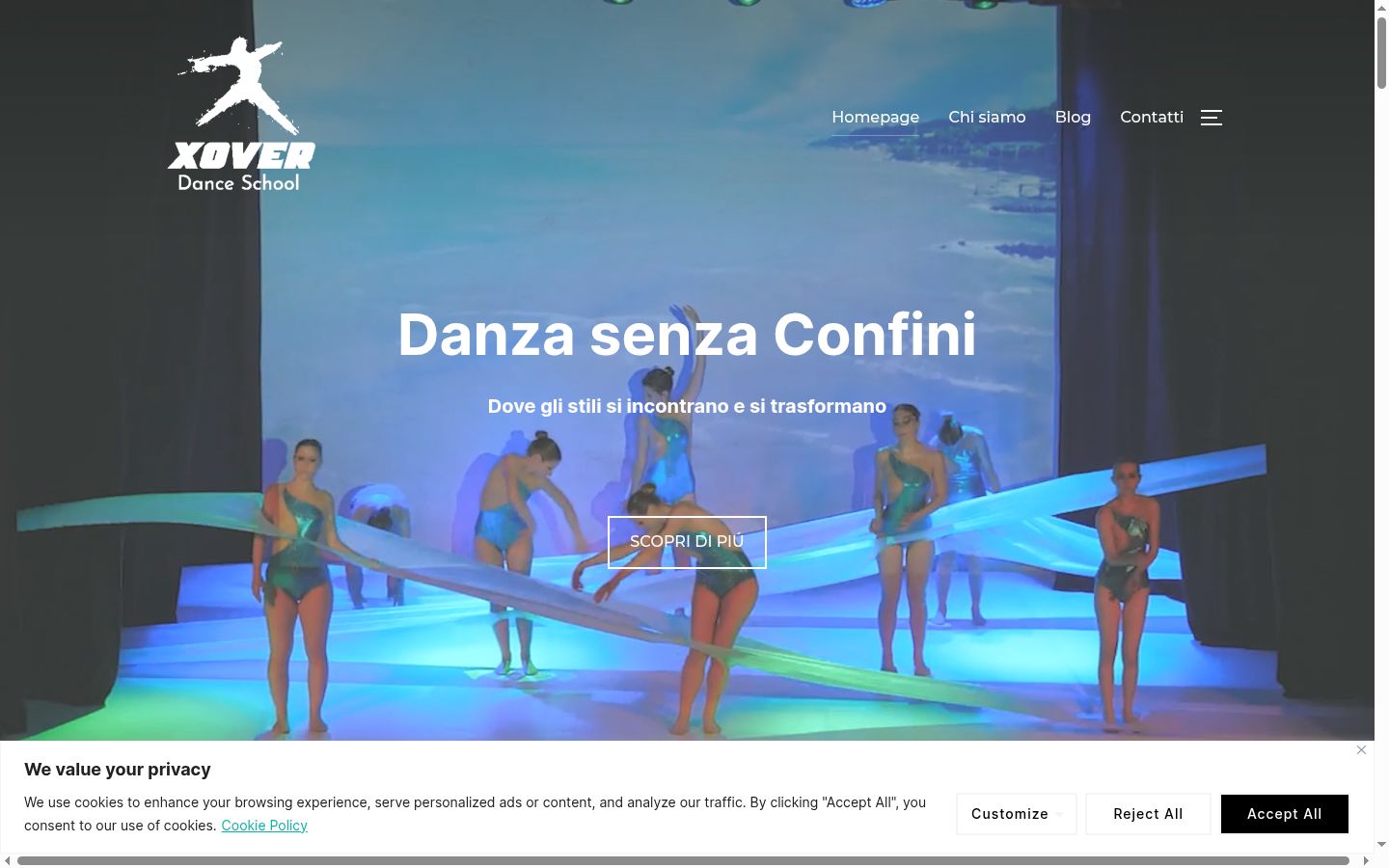 Screenshot του banner συγκατάθεσης που εμφανίστηκε πριν από οποιαδήποτε αλληλεπίδραση