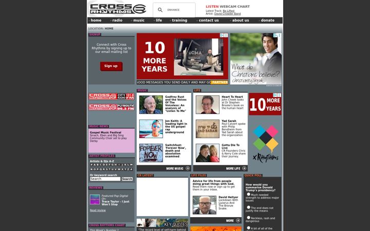 Screenshot of crossrhythms.co.uk