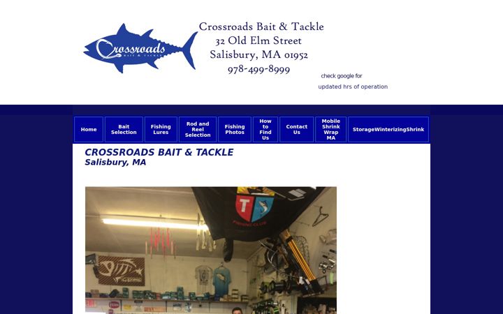 Screenshot of crossroadsbaitandtackle.com