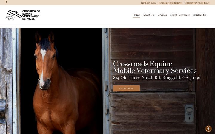 Screenshot of crossroadsequinevet.com