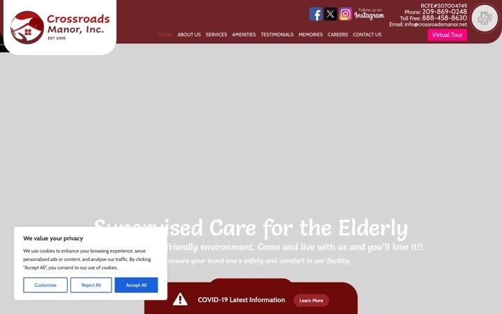 Screenshot of crossroadsmanor.net