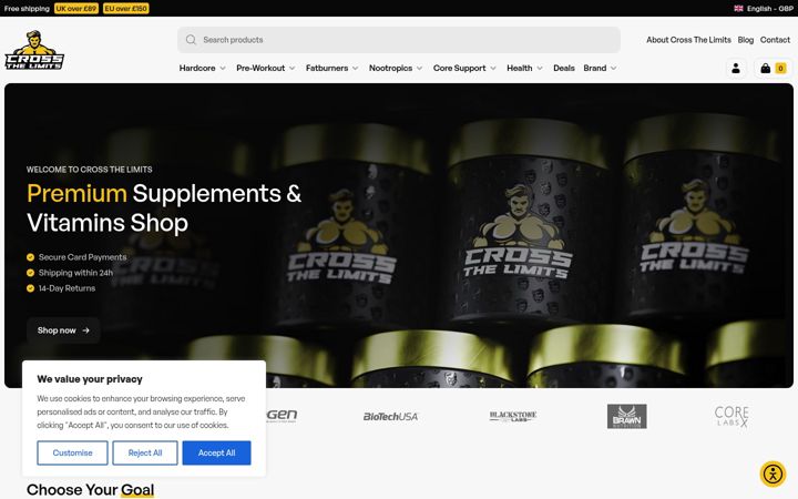 Screenshot of crossthelimits.co.uk