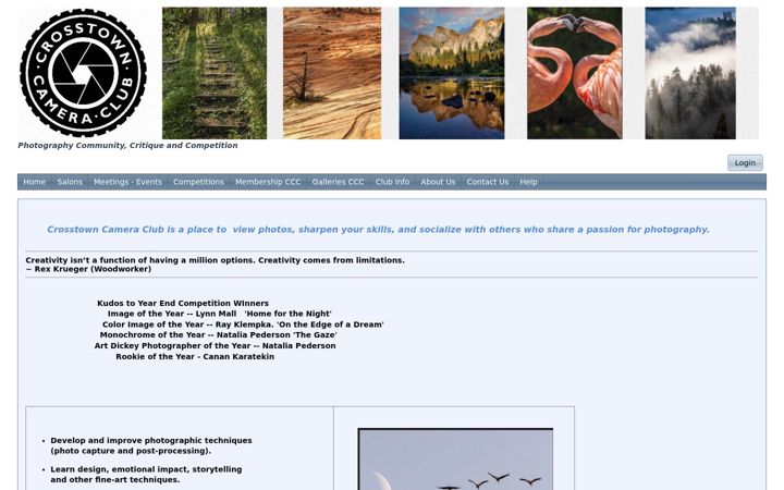 Screenshot of crosstowncameraclub.org