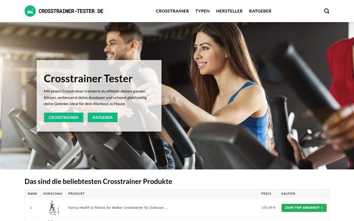 Screenshot of crosstrainer-tester.de