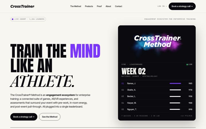 Screenshot of crosstrainerlearning.com
