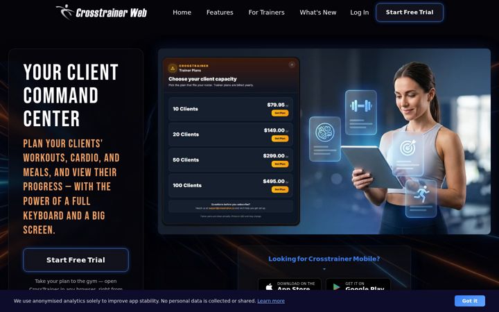 Screenshot of crosstrainerweb.com