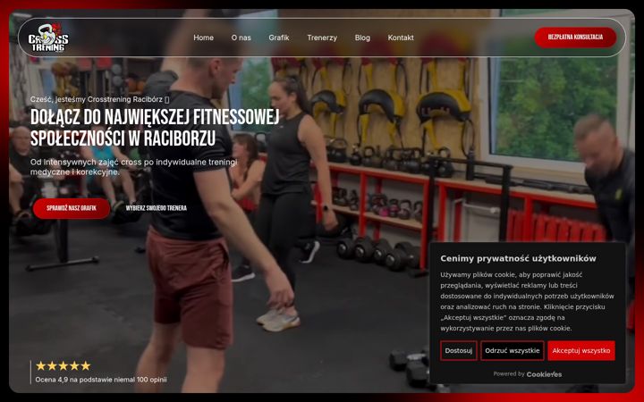 Screenshot of crosstreningraciborz.pl