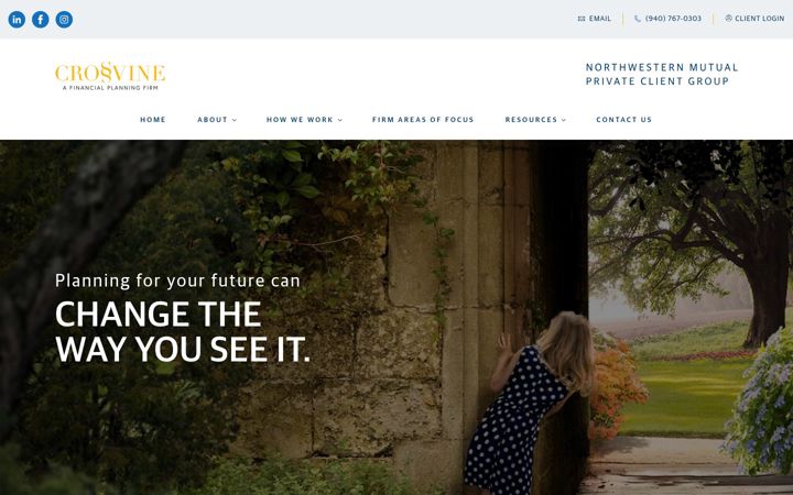 Screenshot of crossvine.nm.com