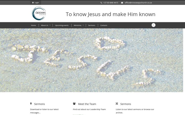 Snímek obrazovky crosswayschurch.co.za