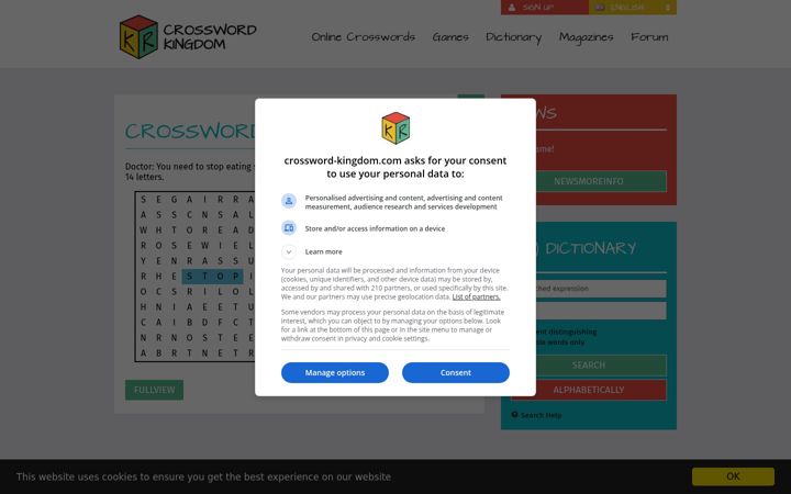 Screenshot of crossword-kingdom.com
