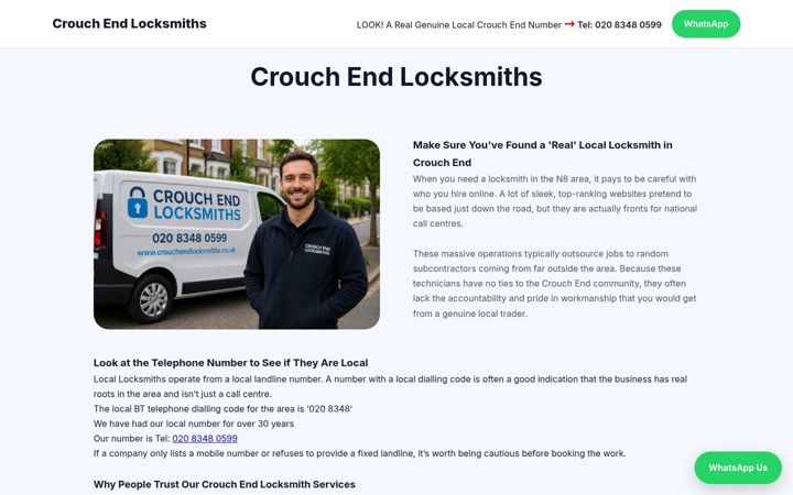 Screenshot of crouchendlocksmiths.co.uk