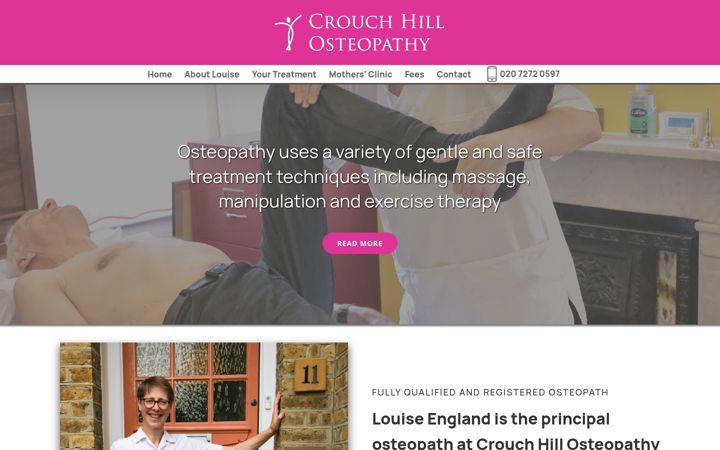 Screenshot of crouchhillosteopathy.co.uk