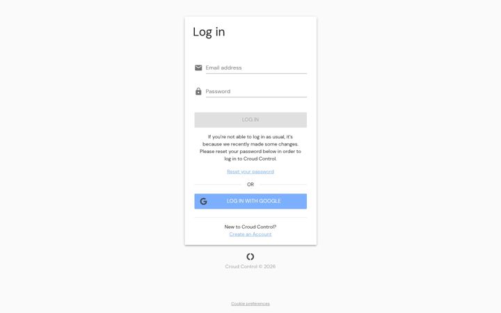 Screenshot of croudcontrol.com