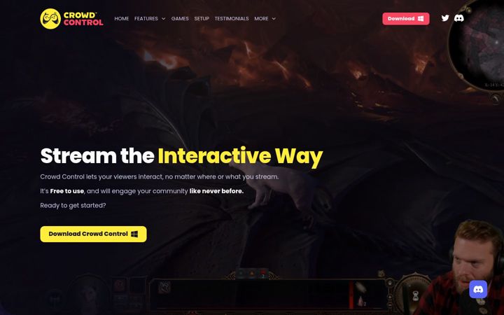 Screenshot of crowdcontrol.live